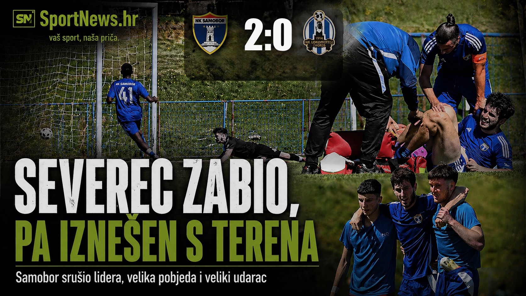 Lider pao u Samoboru, utrka za naslov opet otvorena, Severec zabio i iznešen zbog ozljede